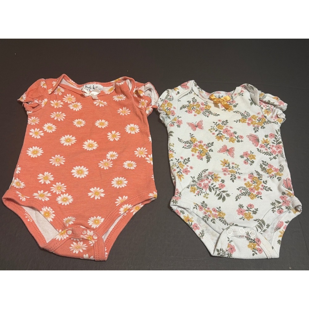 Nicole Miller New York Baby Girls Coral Daisy Floral Ruffle Sun Dress 6/9M
